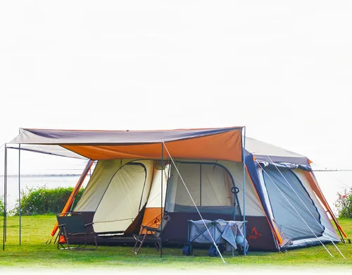 Miniatura 24 de KTT Extra Large Tent 6-10-12-14 Person(A),Family Cabin Tents,2 Rooms,3 Doors and 3 Windows with Mesh,Straight Wall,Waterproof,Double Layer,Big Tent