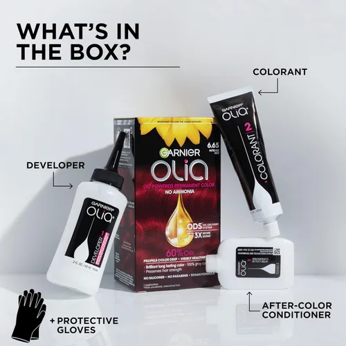 Miniatura 10 de Garnier Olia Tinte para el cabello permanente rico en aceite de color brillante sin amoníaco, 5.0 marrón medio (paquete de 2) tinte para el cabello