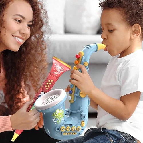 Miniatura 6 de Smaroll Juguetes de Saxofón para Niños con Luz y Sonido, Juguetes Educativos Multifuncionales, Instrumento Musical para Juguete Temprano para Niñas