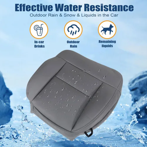 Miniatura 3 de NLQR Funda de asiento de microfibra de cuero de repuesto para lado del conductor delantero #QB gris ceniza medio compatible con Ford F150 Lariat