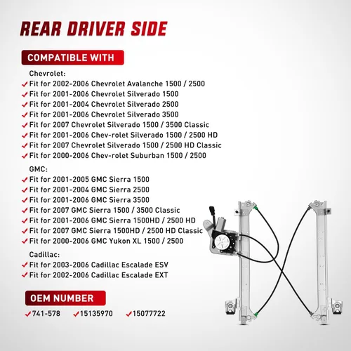 Miniatura 7 de Nilight Regulador de Ventana Delantera del Conductor con Motor, Compatible con Chevy Colorado/GMC Canyon 2004 2005 2006 2007 2008 2009 2010 2011