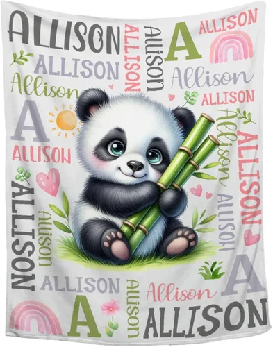 Miniatura 28 de Manta de conejo personalizada para niños y niñas, manta de bebé ultra suave, regalo personalizado, decoración de manta con nombre, 30 x 40 pulgadas