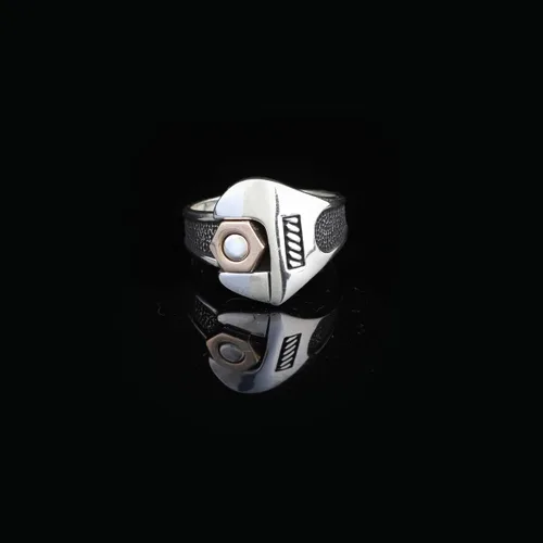 Miniatura 2 de Sterling Silver Fidget Ring Men, Screw Ring Men, Fidget Spinner Ring, Unique Ring, Biker Ring, Anniversary, Memorial