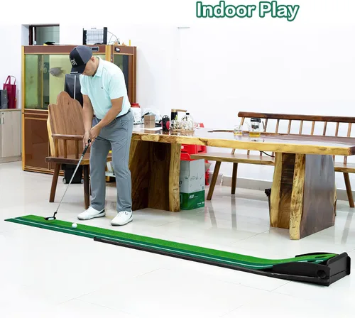 Miniatura 4 de Dollox Putting Green - Alfombrilla de Putting de Golf para Interiores, Alfombrilla con Retorno Automático de Pelota, Set de Mini Golf Accesorios