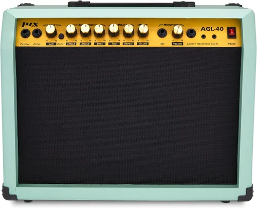 Miniatura 30 de LyxPro Amplificador de guitarra eléctrica de 20 W, altavoz incorporado, conector para auriculares y entrada auxiliar que incluye ganancia, graves