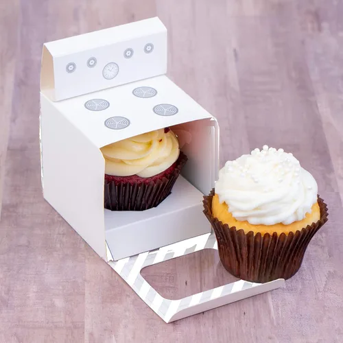 Miniatura 7 de Bun in the Oven - Cajas para cupcakes para baby shower, fiesta de revelación de género para niños y niñas (12 piezas, azul)