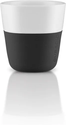 Eva Solo | 2 Tazas Tumbler de Espresso | Tazas de Café Tumbler de Porcelana de 3 oz con Agarre Recubierto de Silicona | Diseño Danés, Funcionalidad