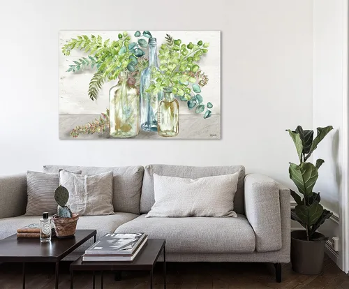 Miniatura 3 de Jaxson Rea Tre Sorelle Studios, lienzo envuelto en galería "Vintage Specimen Bottles & Ferns II", 60 x 40 pulgadas
