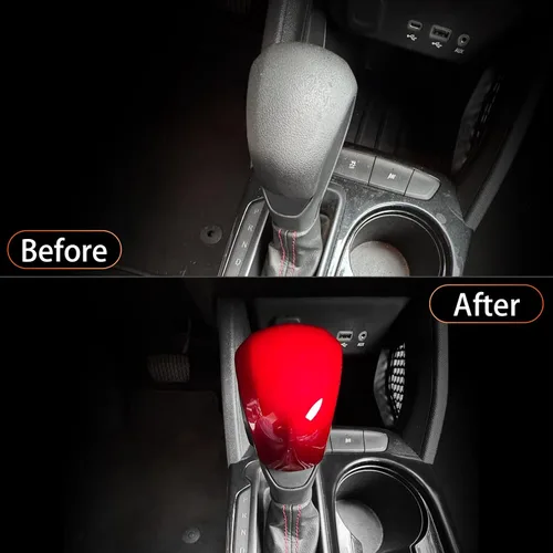 Miniatura 4 de YOUTOOCAR Cubierta para pomo de palanca de cambios Compatible con accesorios Chevy Trax 2024-2025 (Rojo)