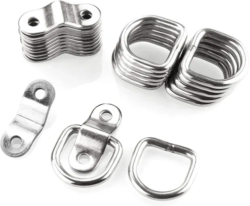 Miniatura 7 de Anclaje de amarre con anilla en D de 1/4 de pulgada para montaje en superficie resistente, anillos de amarre para montaje en piso, 2400 libras