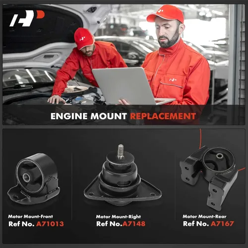 Miniatura 2 de A-Premium Kit de montaje de motor de 3 piezas compatible con Kia Forte 2010-2013, Forte Koup 2010-2013, Forte5 2012-2013, transmisión manual
