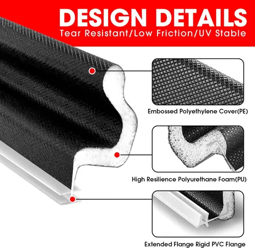 Miniatura 4 de Burlete de Puerta Extra Ancho para Sellar, Burlete Negro Kerf para Marco de Puerta, Burlete Exterior Extra Grueso para Espacios Grandes, Repuesto