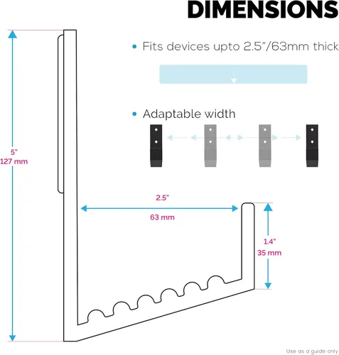 Miniatura 5 de Soporte de pared para caja de cables de 2.5 pulgadas, adhesivo y atornillado, para enrutadores, portátiles, módem, WiFi de malla, Apple TV