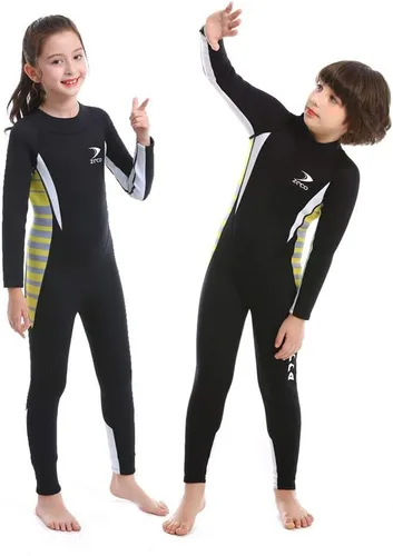 Miniatura 2 de Traje de neopreno completo de 0.098 pulgadas para niños, traje de baño de una pieza para niños y niñas, traje de buceo con cremallera trasera