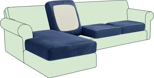 Miniatura 113 de CHUN YI - Funda elástica de cojín para sofá biplaza, funda de asiento de sofá con tela jacquard de elastano (mediana, color marfil blanco)
