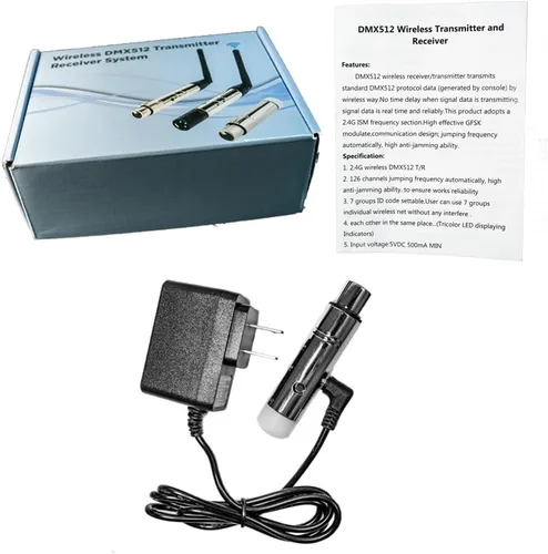 Miniatura 4 de DMX inalámbrico, 2.4G DMX 512 1 receptores femeninos versión corta para etapa PAR luz de fiesta