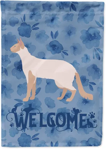 Miniatura 189 de Caroline's Treasures CK4813CHF - Bandera de bienvenida con gato abisinio azul, manga grande, para porche, para colgar en la pared, poliéster