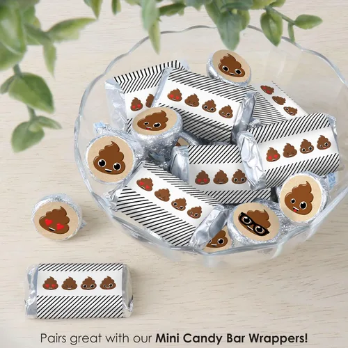 Miniatura 8 de Big Dot of Happiness Party 'Til You're Pooped - Poop Emoji Party - Calcomanías redondas pequeñas para caramelos, etiquetas para recuerdos de fiesta