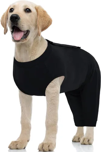 Kuoser Traje de Cirugía para Perro Hembra Esterilización Macho Castración, Manga de Pierna de Perro para Dejar de Lamer Enterizo Suave para Perro