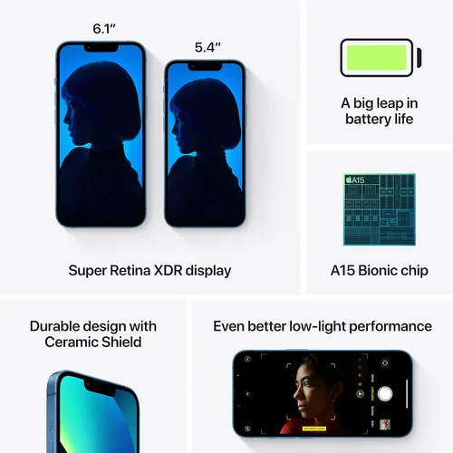 Miniatura 5 de Apple iPhone 13 (128GB, azul) [bloqueado] + suscripción a empresa de telefonía