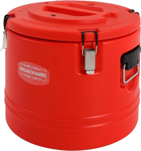 Contenedor de sopa aislado de 7.9 galones, calentador de alimentos comerciales para alimentos calientes y fríos, caja caliente para catering, Rojo