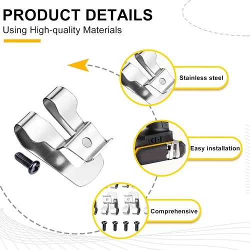 Miniatura 4 de 4 piezas de clip de cinturón para Ryobi, gancho de cinturón con tornillo para herramientas de 18 voltios Ryobi y Ridgid 633586002, clip de cinturón