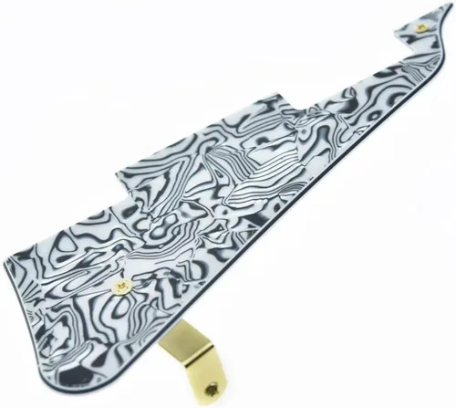 Miniatura 30 de KAISH Golpeador de guitarra Abalone Pearl LP con soporte de acero inoxidable negro y tornillos de montaje de acero para USA Les Paul