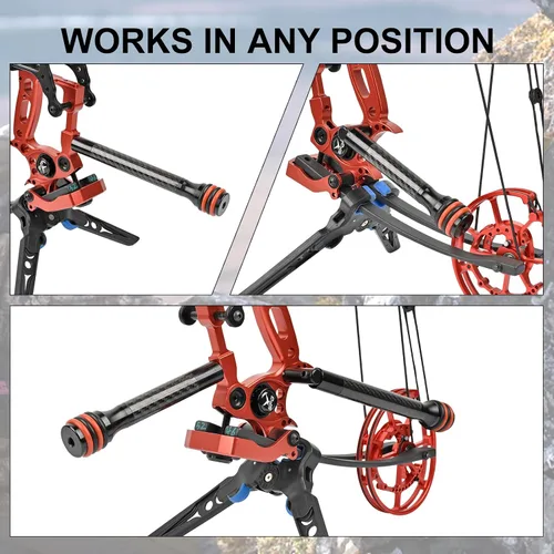 Miniatura 3 de Estabilizador de arco de 6 ″/8 ″ - Barra de equilibrio de arco de fibra de carbono con sistema de amortiguación para arco compuesto/recurvo Equipo 8