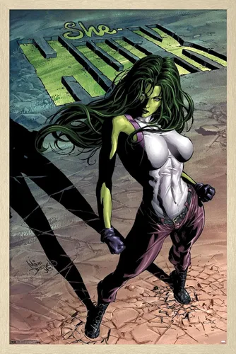 Miniatura 7 de Trends International Marvel Comics - Póster de pared She-Hulk #29, 22.375 x 34 pulgadas, versión enmarcada de madera de granero Versión enmarcada