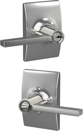 Miniatura 30 de Schlage F10 LAT 626 CEN Latitude - Manilla de puerta con moldura Century, cerradura de paso para pasillo y armario, cromo satinado