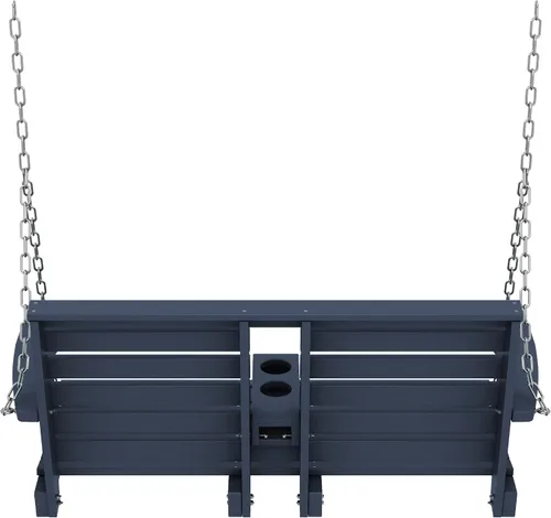 Miniatura 8 de KINGYES Columpio colgante para porche al aire libre, silla de columpio de patio de 2 asientos con portavasos, banco impermeable para patio y jardín