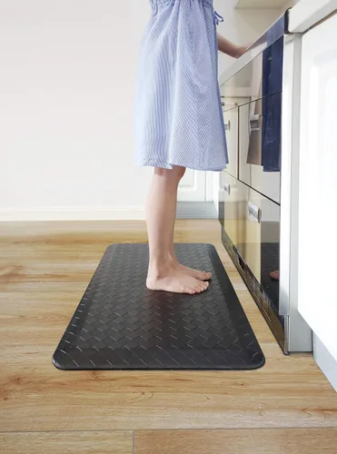 Elegant Comfort Tapete de cocina antifatiga para estar de pie, cómodo, de gran tamaño, respaldo antideslizante, perfecto para cocina, 39 x 20 Negro