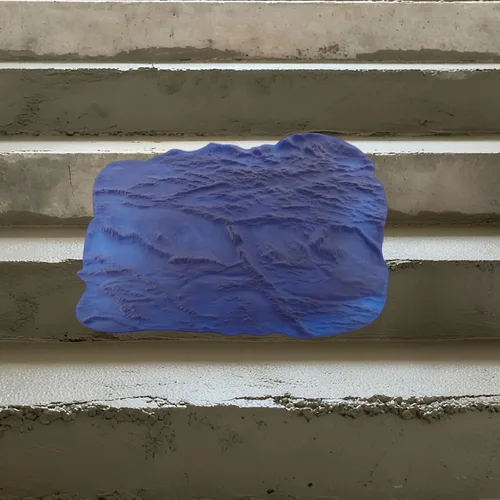 Miniatura 3 de Sellos de hormigón con textura de hormigón azul, patrón de pizarra, herramienta de estampado de molde a presión con recortadora de bordes