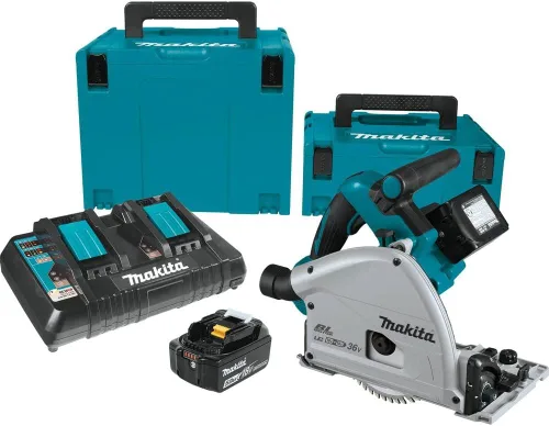 Makita XPS01PTJ Kit de sierra circular de inmersión inalámbrica de 18 voltios X2 LXT de iones de litio (36V) sin escobillas de 6-1/2 pulgadas