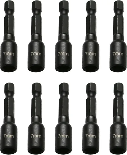 Miniatura 7 de TMAX Juego de 5 piezas de destornilladores magnéticos de acero S2 listo para impactos: 1/4 pulgadas, 5/16 pulgadas, 3/8 pulgadas, 7/16 pulgadas, 1/2