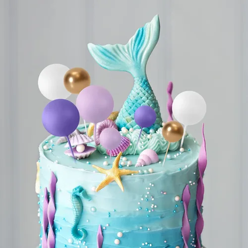 Miniatura 6 de ASTARON 32 piezas de decoración de bolas para pastel, mini globos, palos para decoración de pastel, bolas de espuma, púas para pastel, bolas