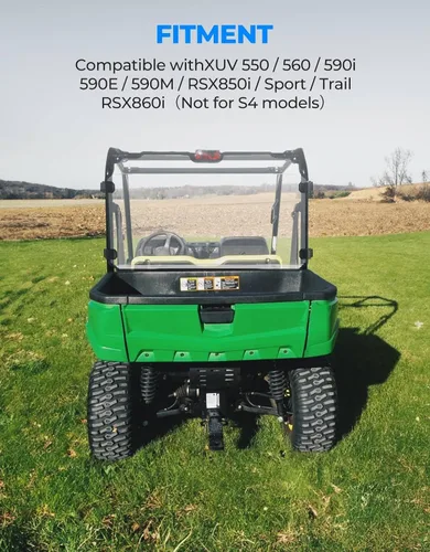 Miniatura 2 de KEMIMOTO Parabrisas Trasero Compatible con John Deere Gator XUV 550 560 590i 590E 590M RSX850i Sport Trail RSX860i No para Modelos S4 Ventana