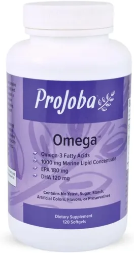 Youngevity Projoba Omega - 1000 mg Omega-3 - Alta Potencia - 180 EPA y 120 DHA para promover la salud cerebral y cardíaca -120 cápsulas blandas