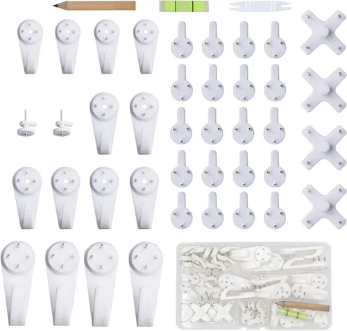 EuTengHao 43 tornillos invisibles para uñas, ganchos de pared sin rastro, ganchos de fotos sin rastro, ganchos de fotos para pared dura, ganchos de