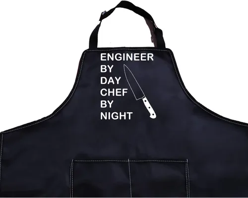 Miniatura 2 de PXTIDY Divertido ingeniero regalo delantal de cocina amante de la cocina regalo ingeniero por día chef por noche cocinero