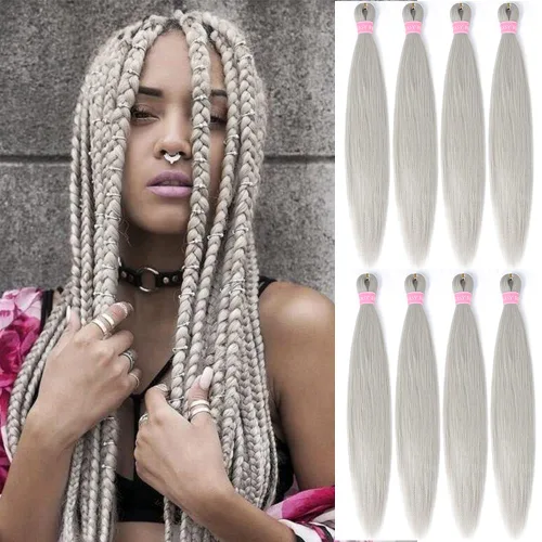 Miniatura 8 de Extensiones de pelo para trenzar, para fácil trenzado profesional, no causa comezón , fibra sintética tejida, trenzas de textura Yaki, extensiones