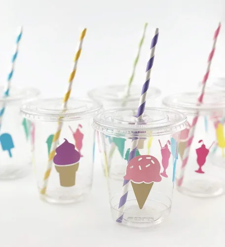 Miniatura 2 de Copas de fiesta de cumpleaños de helado de 12 onzas con tapas desechables de plástico (12 unidades)