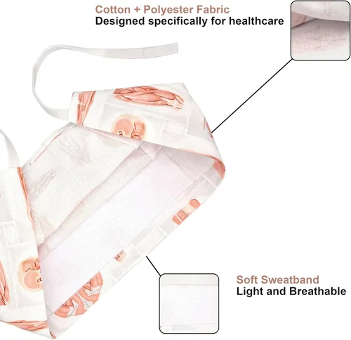 Miniatura 46 de Print Scrub Caps - Sombrero perfecto para enfermeras, médicos y EMTs..