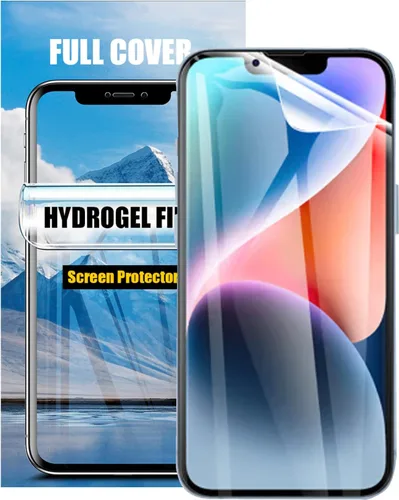 Miniatura 7 de LOOKSEVEN Paquete de 3 películas de hidrogel para iPhone 14 Pro Max, protector de pantalla de TPU suave transparente de alta sensibilidad