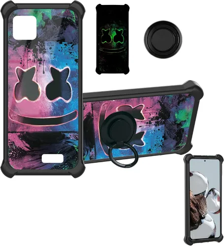 Miniatura 53 de Aroepurt Funda compatible con Nothing Phone 2a Phone Case Cover [PC duro + silicona suave] [soporte de anillo] [efecto luminoso] YGH-BQ