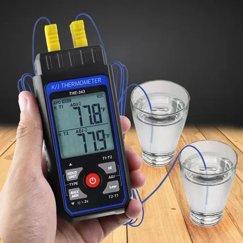 Miniatura 2 de Termómetro de termopar digital tipo K/J con termopar tipo 4 K, termómetro HVAC con alarma y compensación de adj, medidor de temperatura -328°F ~