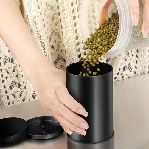 Miniatura 4 de Irenare 20 Pack Tea Canisters for Loose Tea Tin Canister with Airtight Double Lids 16 oz Metal Coffee Cans Empty Small Round Kitchen Container for