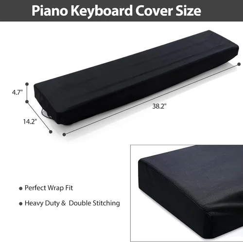 Miniatura 4 de Cubierta antipolvo para teclado de piano de 61 teclas, cubiertas protectoras ajustables a prueba de polvo y suciedad, cubierta completa, cierre