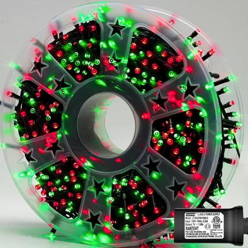Miniatura 9 de YEGUO 200 luces LED de 66 pies para Navidad, exteriores, impermeables, cadena de luces blancas cálidas para interiores, 8 modos, cable verde, luz