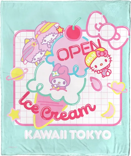 Miniatura 15 de Northwest Hello Kitty - Manta de seda táctil, 50 x 60 pulgadas, amigos de la playa